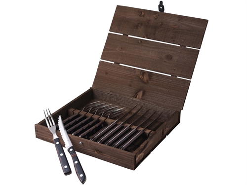 Gense Old farmer classic Steakbestik/grillbestik 12 dele Træ/Stål