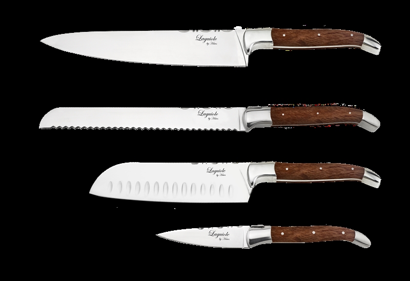 Knivsæt med 4 knive fra Laguiole, Rosewood