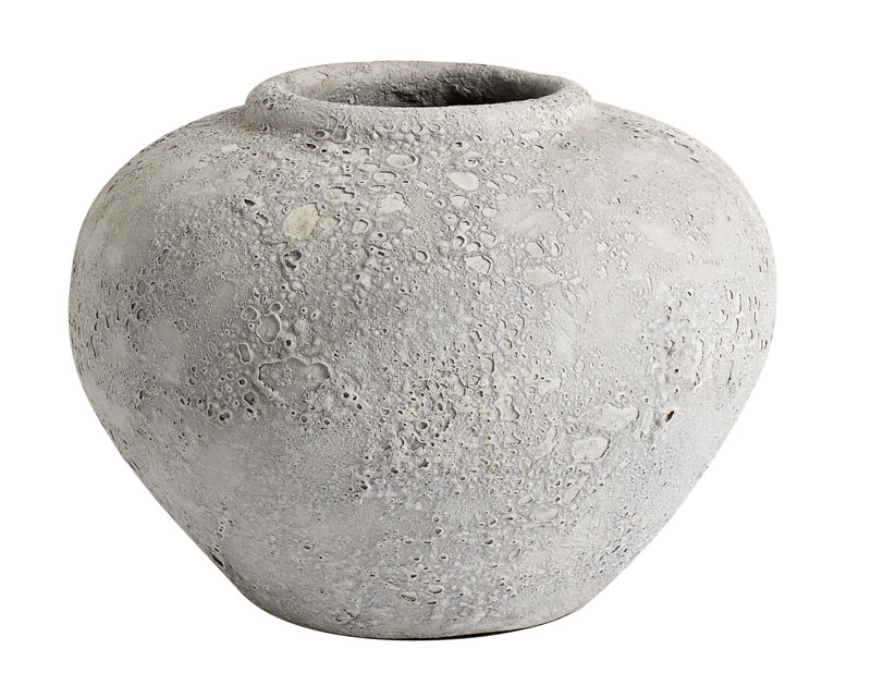 Muubs, Krukke Luna Grey 18 - Grå, Terracotta - Ø25xH18 cm