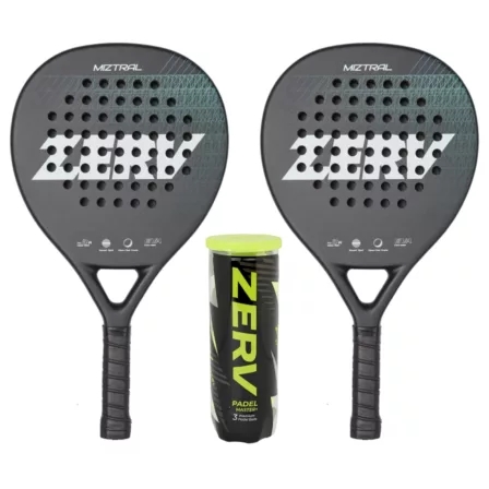 ZERV Padel Pakketilbud (2 x bat ZERV Miztral + ZERV Padel Master bolde)